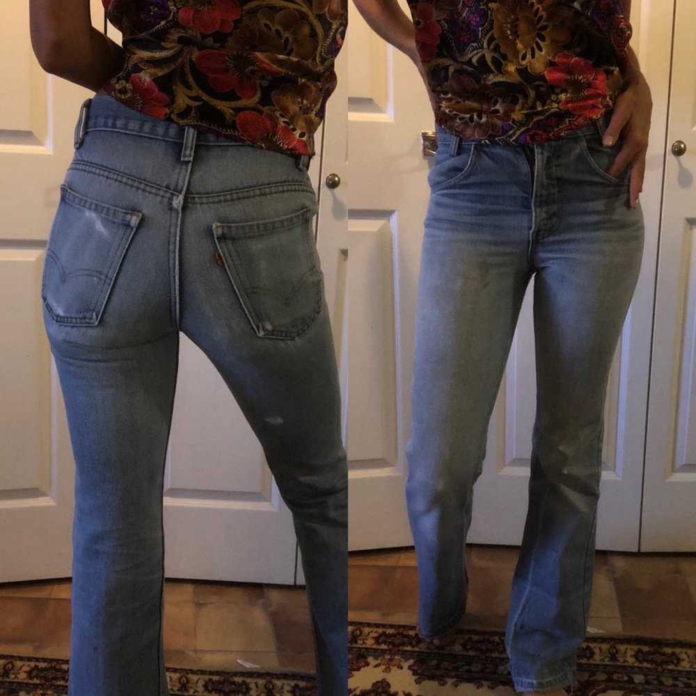 Vintage Orange Tab Levi’s 24 jeans faded 784